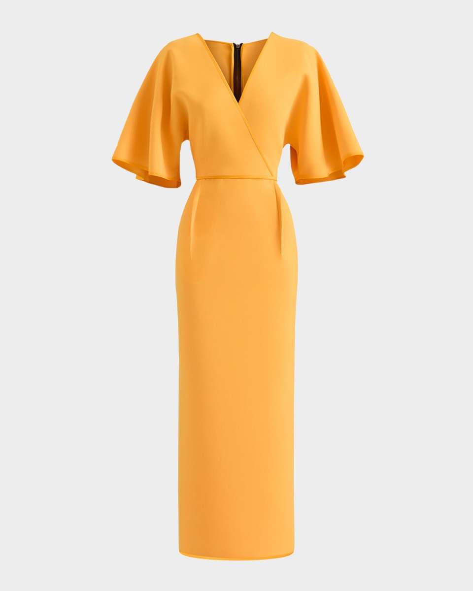 Benefit Flutter-Sleeve Midi Dress